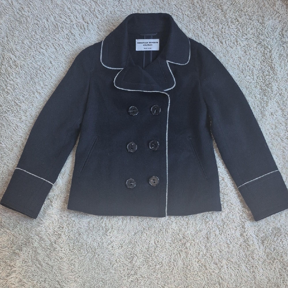 LORO PIANA Wool+Cashmere Peacoat 42 Navy Jacket for Christian Ruperto 6/S ITALY